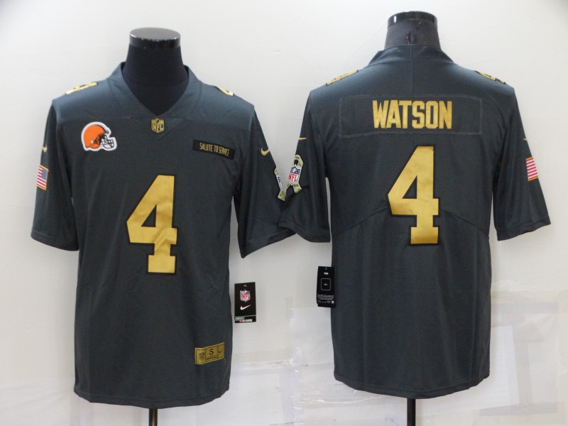 Men's Cleveland Browns Deshaun Watson #4 Black Alternate Jersey